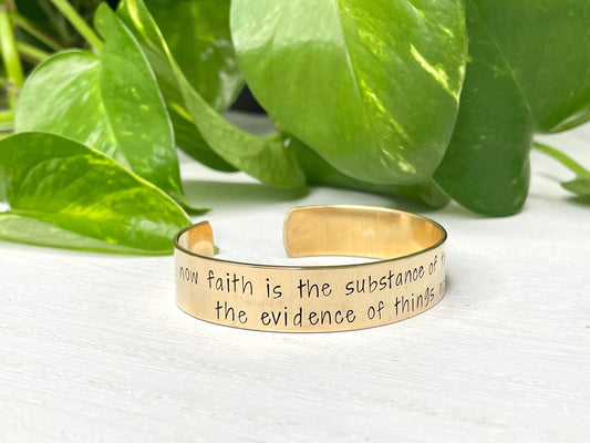 Faith Is the Substance of Things Hoped For | Hebrews 11:1 | Scripture Bracelet | Christian Friend Gift | Baptism | Prophetic Jewelry