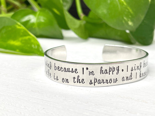 His Eye is on the Sparrow | Bible Verse Bracelet | Hymn Gift | Christian Gift | Bereavement | Christian Encouragement Gift for Friend