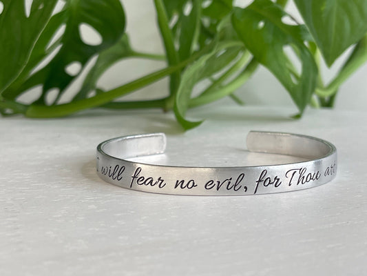 I Will Fear No Evil, For Thou Art With Me | Psalm 23:4 | Psalm 23 Bracelet | Scripture Bracelet | Christian Gift | Confirmation Gift