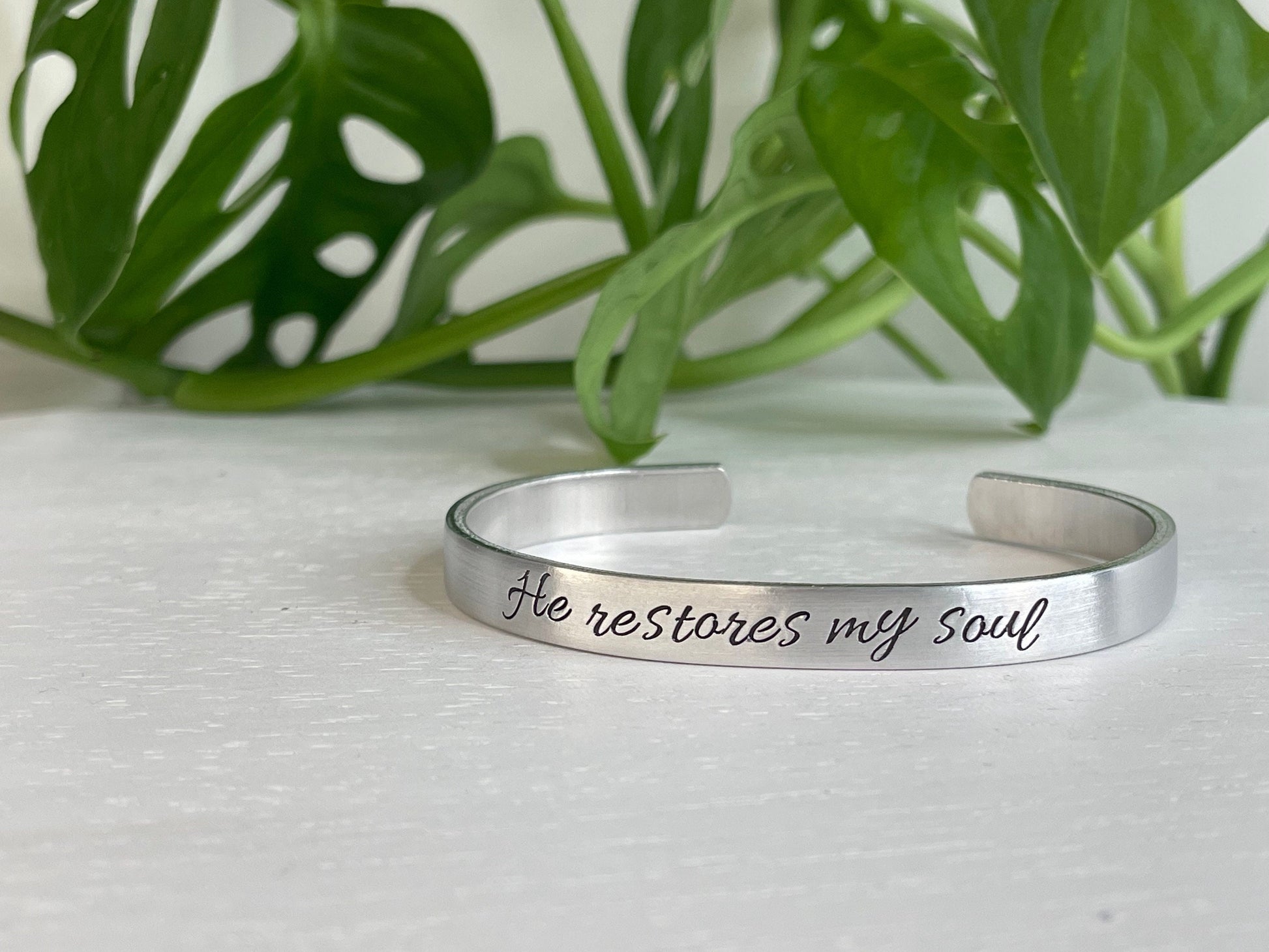He Restores My Soul | Psalm 23:3 | Scripture Bracelet | Bereavement Gift | Encouragement Gift | Miscarriage Jewelry | Christian Gift for Her
