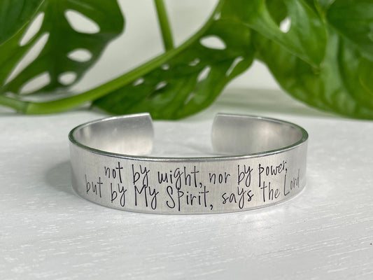 Not By Might Nor By Power But By My Spirit Says The Lord | Zechariah 4:6 | Scripture Bracelet | Christian Gift for Her | Prophetic Jewelry
