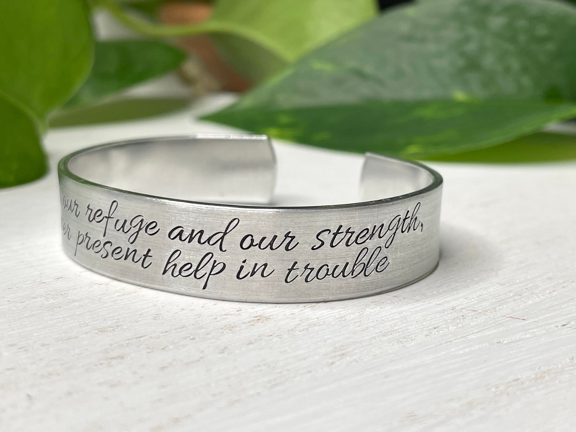 God is Our Refuge and Our Strength An Ever Present Help In Trouble | Psalm 46:1 | Scripture Bracelet | Christian Encouragement Gift for Her