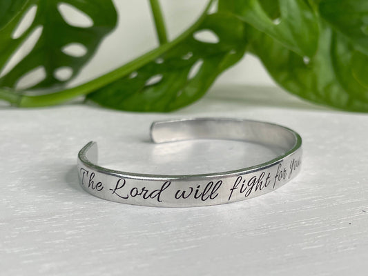 The Lord Will Fight For You. You Need Only Be Still | Exodus 14:14 | Bible Verse Bracelet | Scripture Bracelet | Christian Gift for Her