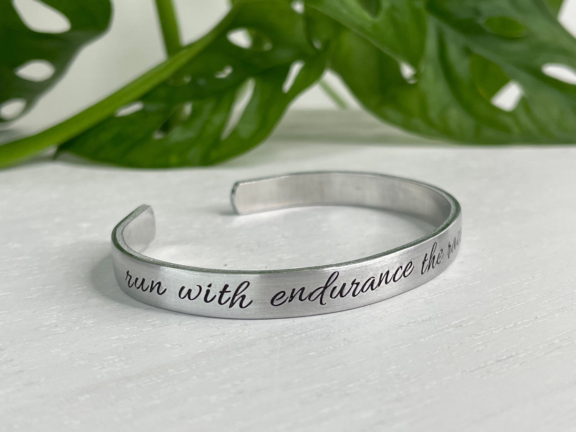 Run With Endurance the Race Set Before You | Hebrews 12:1 | Scripture Bracelet | Encouragement Gift | Runner Bracelet | Christian Gift |