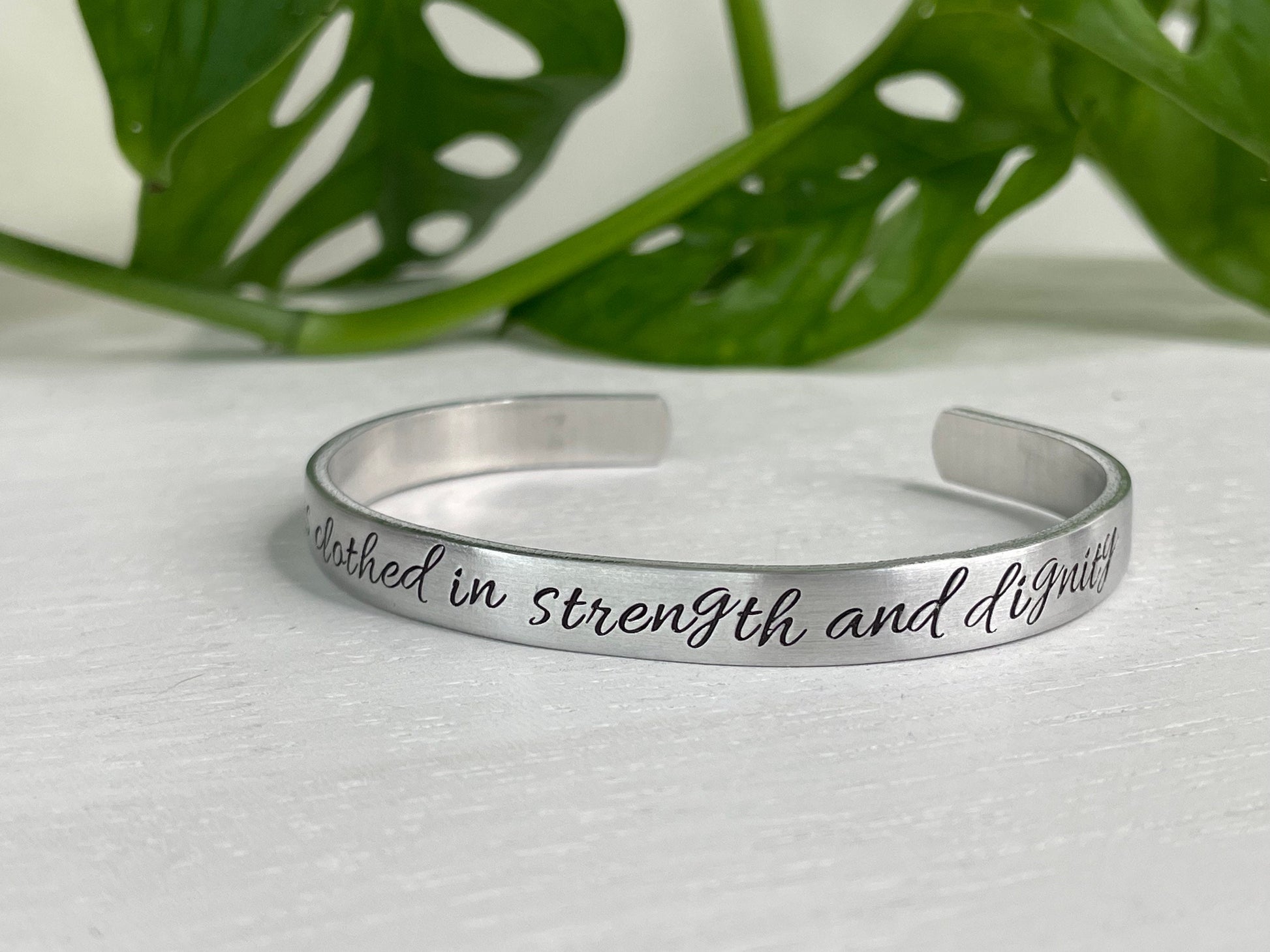 She Is Clothed In Strength and Dignity | Proverbs 31:25 | Proverbs 31 Wife | Scripture Bracelet | Christian Gift For Her | Mothers Day Gift