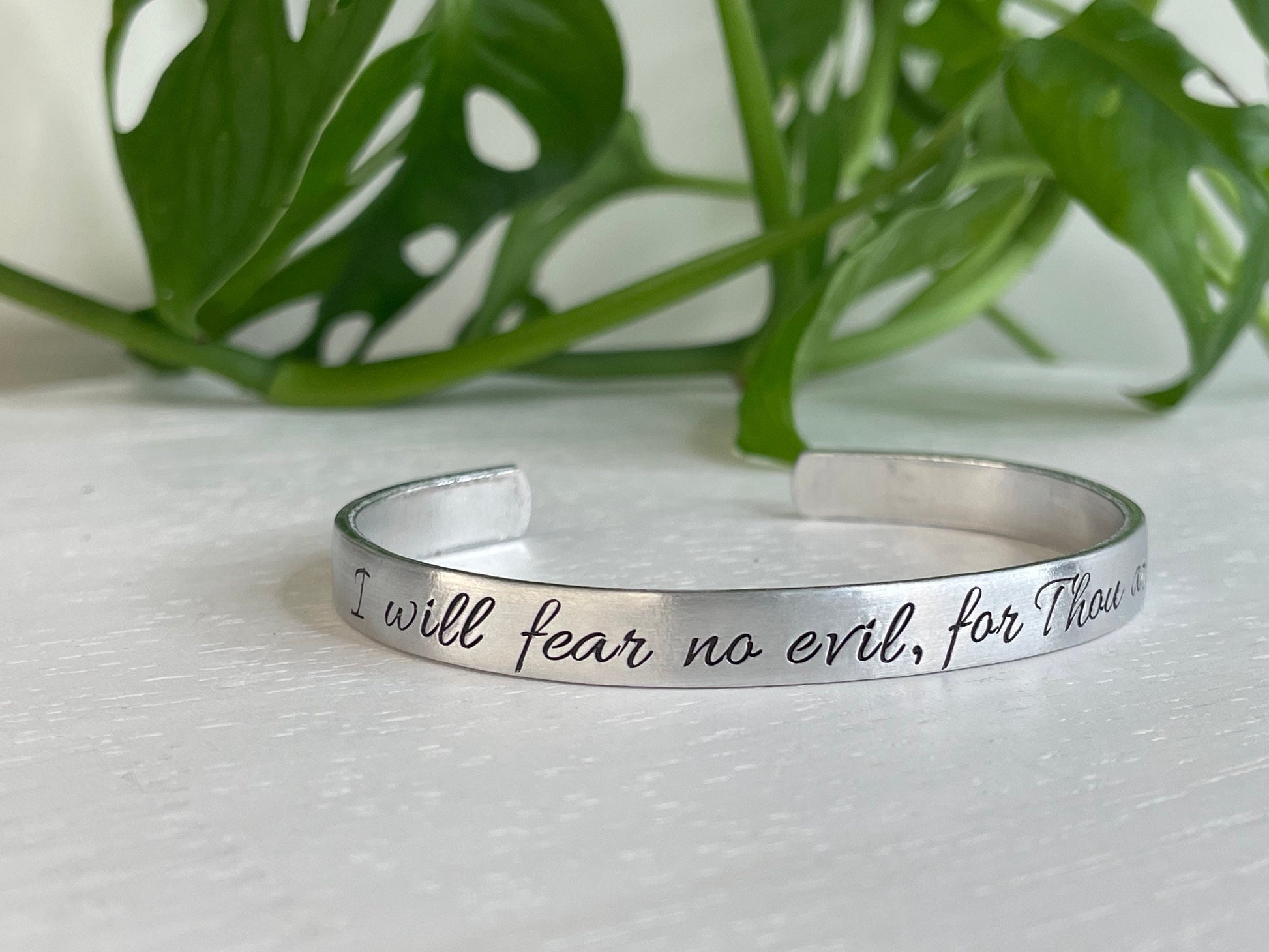 I Will Fear No Evil, For Thou Art With Me | Psalm 23:4 | Psalm 23 Bracelet | Scripture Bracelet | Christian Gift | Confirmation Gift