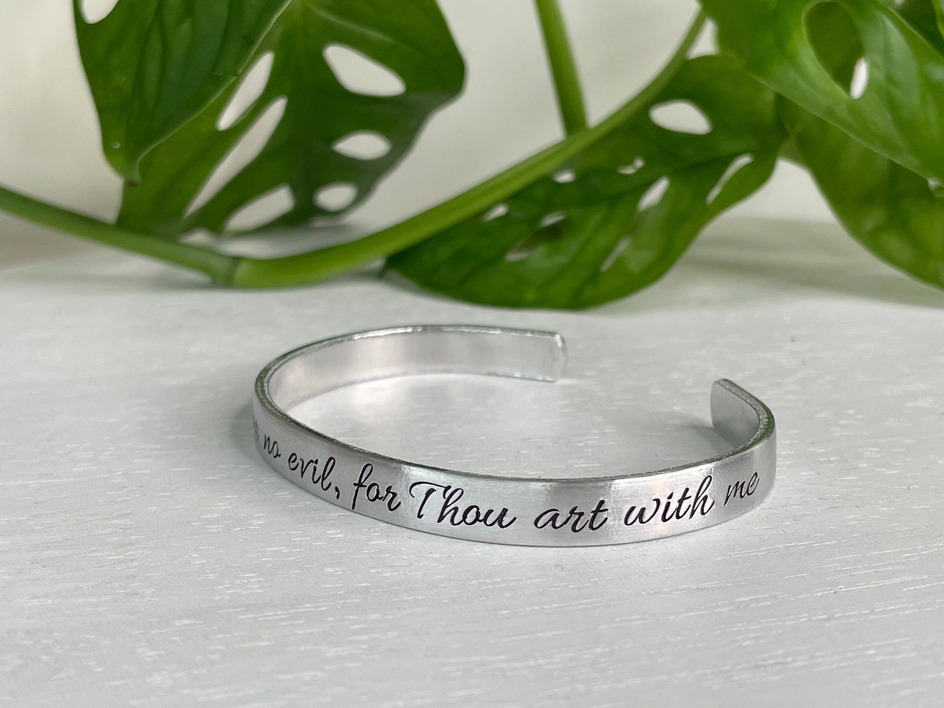 I Will Fear No Evil, For Thou Art With Me | Psalm 23:4 | Psalm 23 Bracelet | Scripture Bracelet | Christian Gift | Confirmation Gift