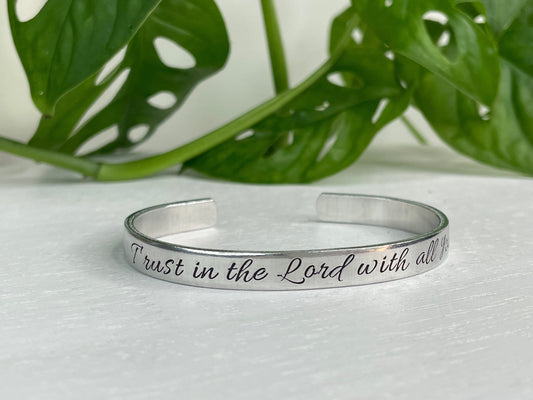 Trust in the Lord with All Your Heart | Proverbs 3:5 | Bible Verse Bracelet | Scripture Bracelet | Christian Friend Gift Encouragement