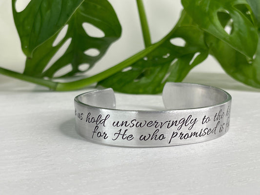 Hebrew 10:23 | For He Who Promised Is Faithful | Hope Bracelet | Scripture Bracelet | Encouragement Gift | Bereavement Gift | Christian Gift
