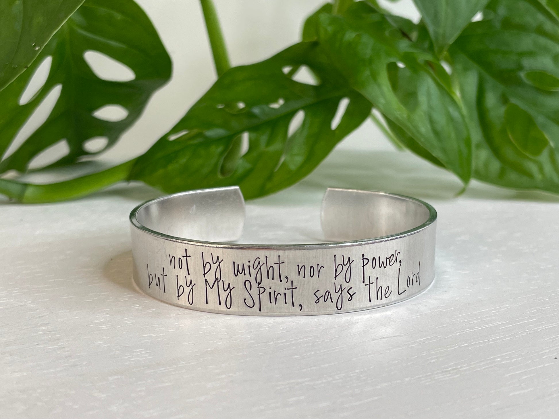 Not By Might Nor By Power But By My Spirit Says The Lord | Zechariah 4:6 | Scripture Bracelet | Christian Gift for Her | Prophetic Jewelry