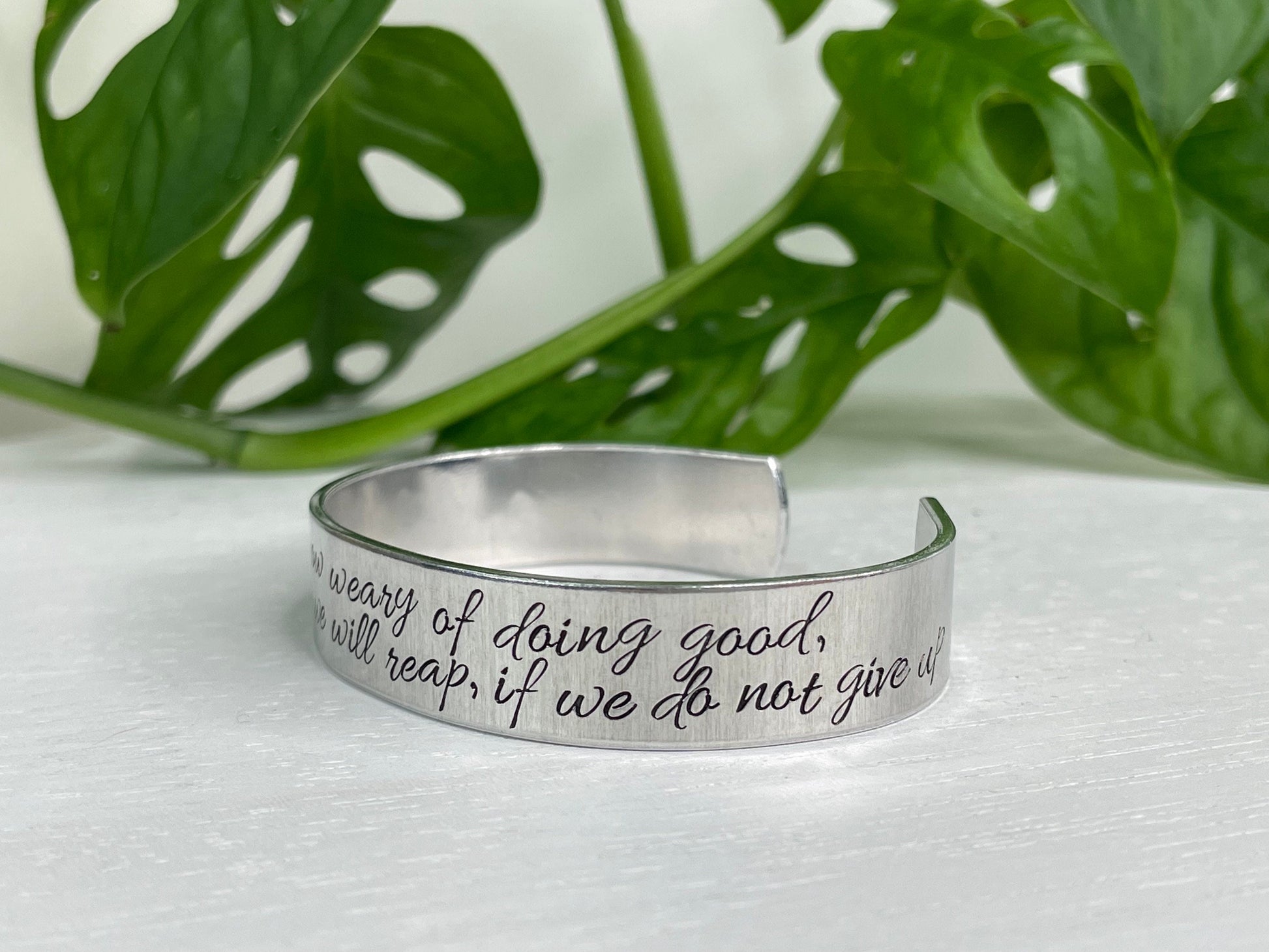 Let Us Not Grow Weary of Doing Good, For In Due Season We Will Reap If We Do Not Give Up | Galatians 6:9 | Scripture Bracelet |