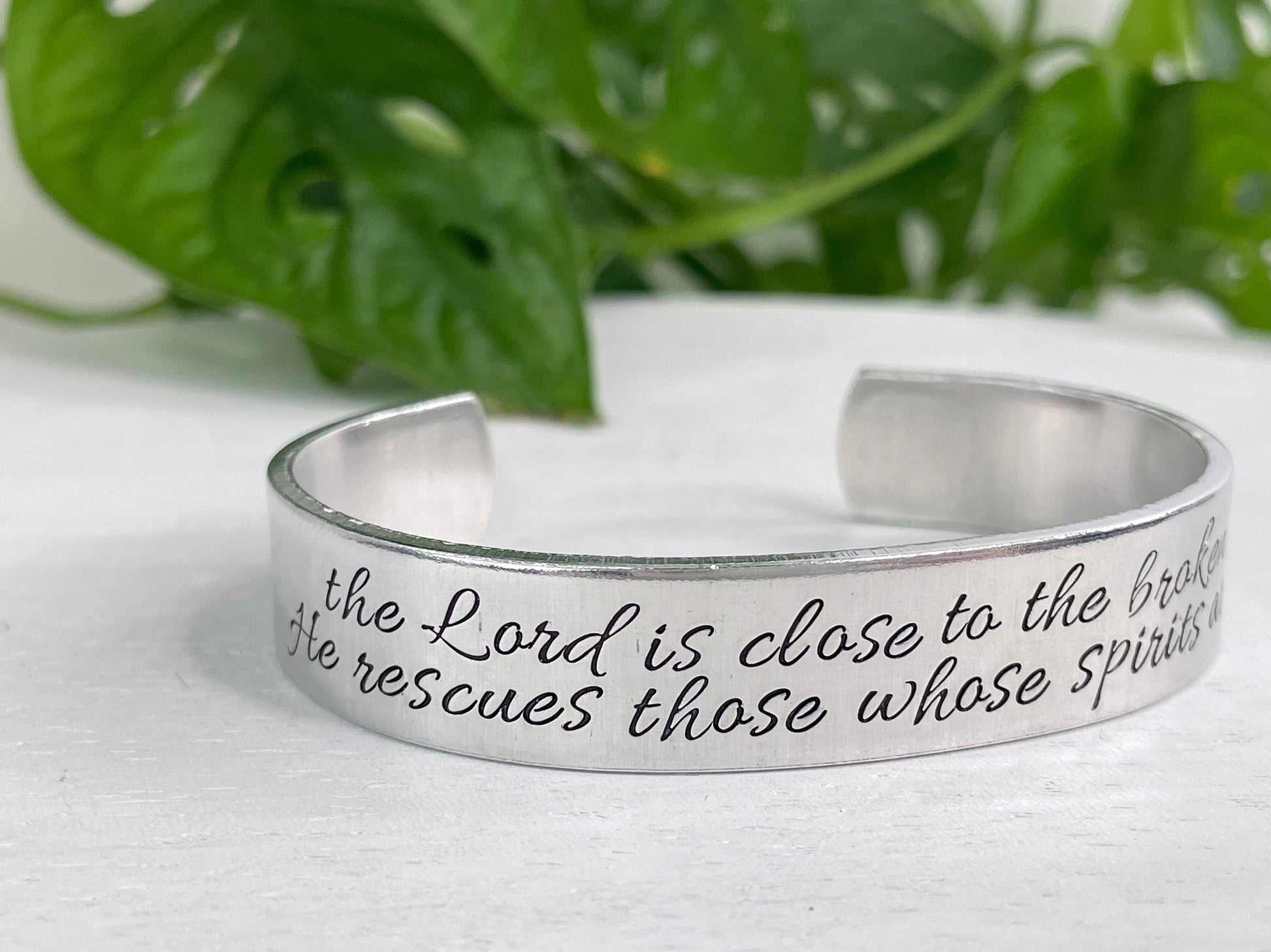 The Lord is Close to the Brokenhearted | Psalm 34:18 | Scripture Bracelet | Widow Gift | Christian Encouragement Gift | Bereavement Gift