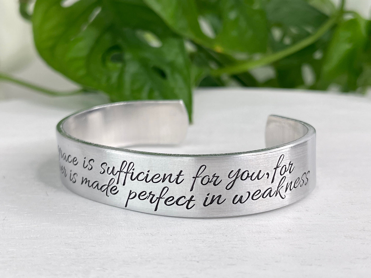 2 Corinthians 12:9 | His Grace is Sufficient | His Power Is Made Perfect in Weakness | Scripture Bracelet | Christian Encouragement Gift