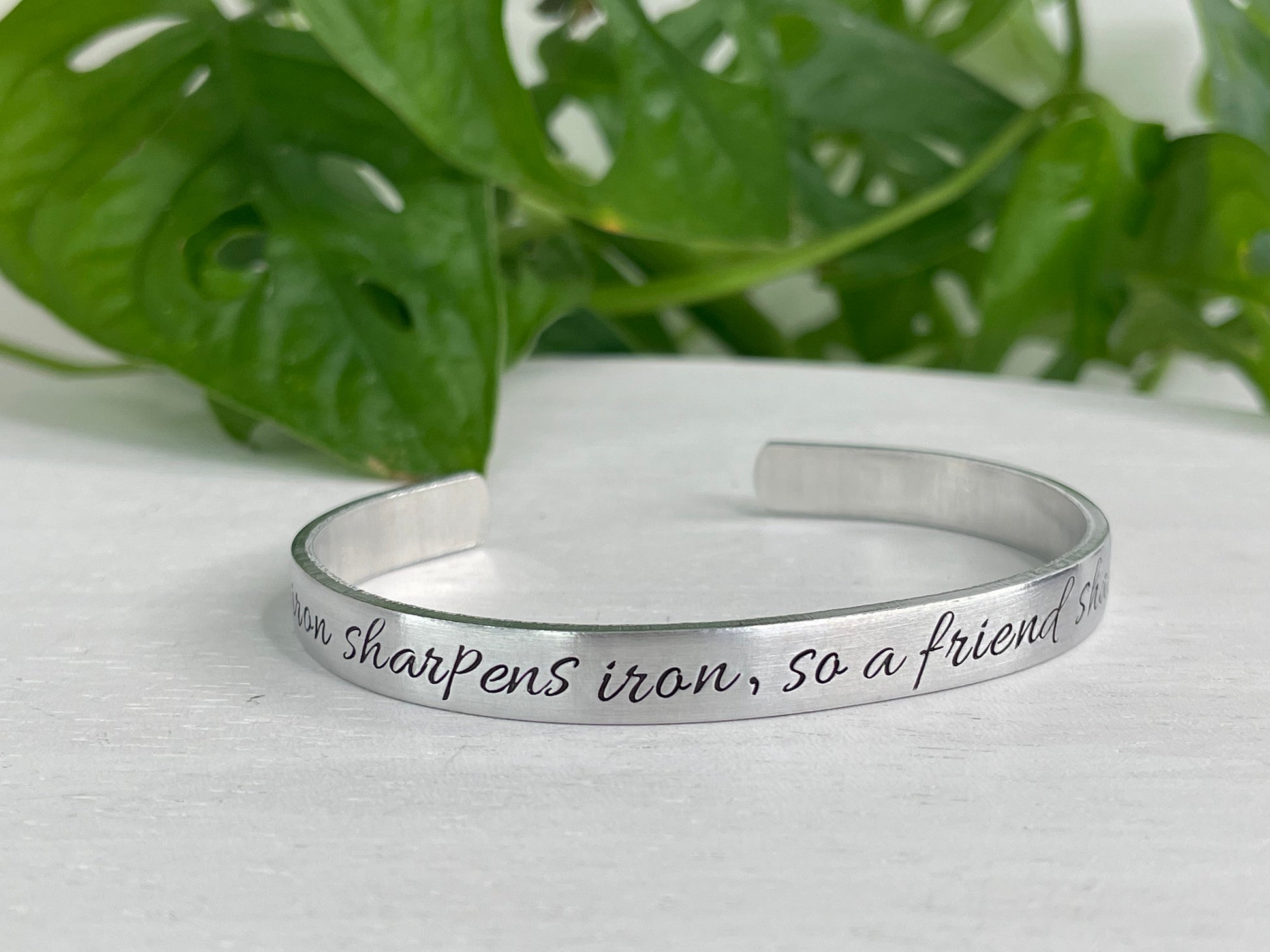 As Iron Sharpens Iron So A Friend Sharpens A Friend | Proverbs 27 | Scripture Bracelet | Christian Jewelry | Christian Friend Gift