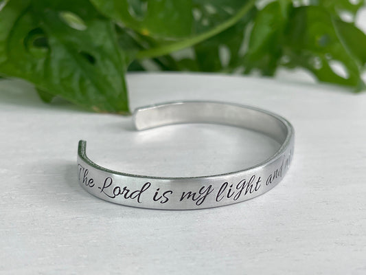 Psalm 27:1 | The Lord is My Light and My Salvation Whom Shall I Fear | Scripture Bracelet | Christian Gift | Encouragement Gift For Friend