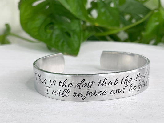 This is the Day That the Lord Has Made | Psalm 118:24 | Scripture Bracelet | Christian Encouragement | Baptism Gift | Prophetic Jewelry |
