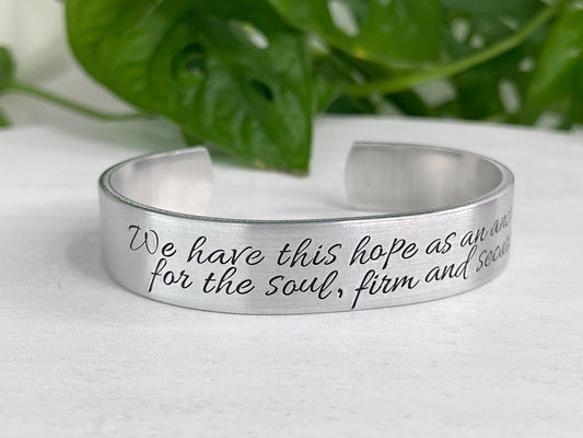 We Have This Hope As An Anchor To The Soul | Hebrews 6:19 | Scripture Bracelet | Christian Encouragement Gift for Friend | Baptism Gift