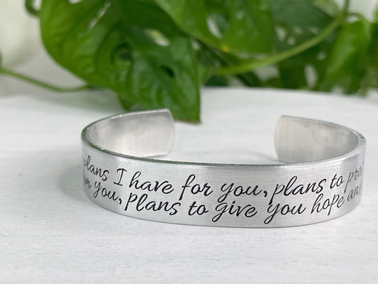 Jeremiah 29:11 | For I Know the Plans I have For You | Scripture Bracelet | Christian Jewelry Gift | Encouragement Gift | Confirmation