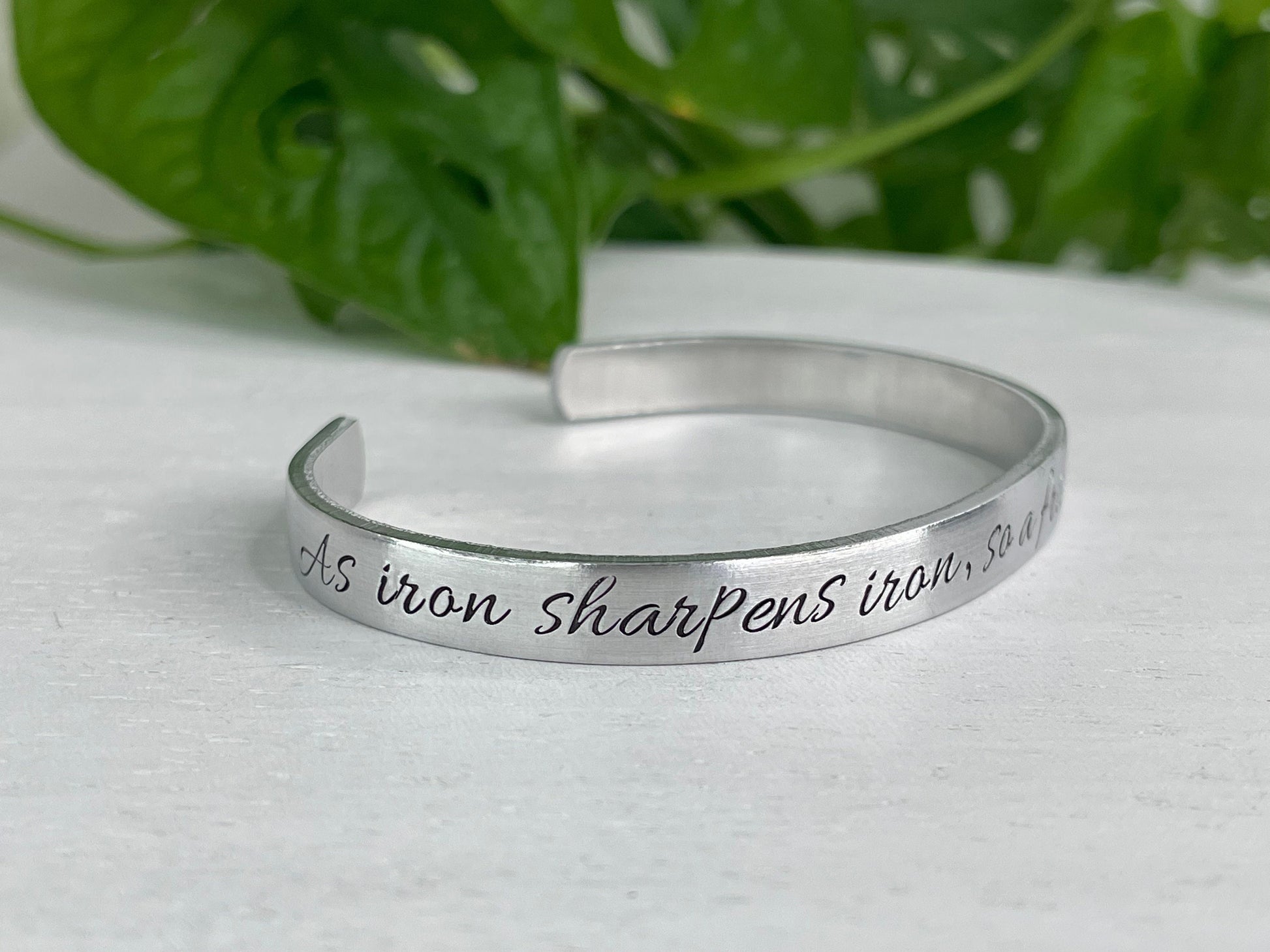 As Iron Sharpens Iron So A Friend Sharpens A Friend | Proverbs 27 | Scripture Bracelet | Christian Jewelry | Christian Friend Gift