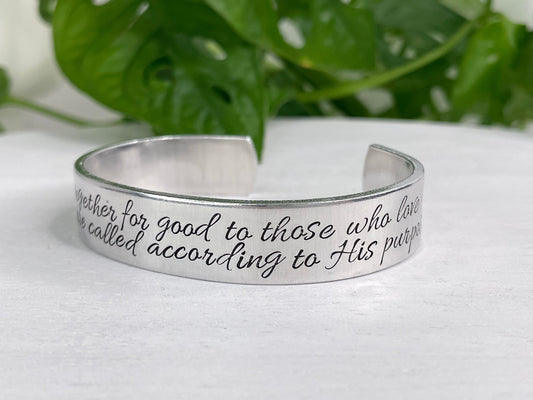 Romans 8:28 | All Things Work Together For Good To Those Who Love The Lord | Christian Encouragement Gift | Scripture Bracelet