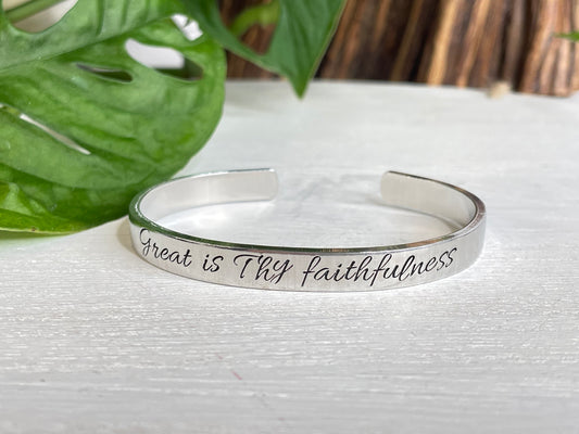 Great is Thy Faithfulness | Hymn Lyrics | Scripture Bracelet | Christian Gift for Her | Bereavement Gift | Encouragement Gift for Friend
