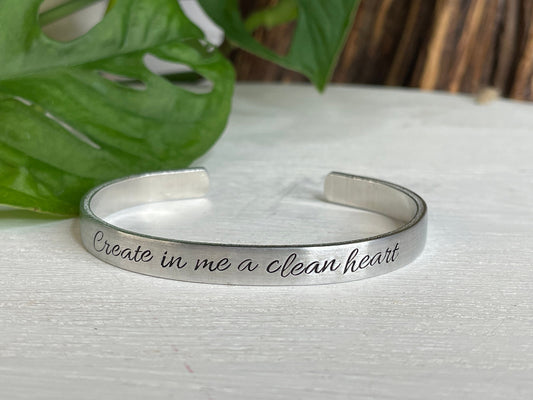 Create In Me A Clean Heart | Psalm 51:10 | Scripture Bracelet | Christian Friend Gift | Scripture Gift | Christian Woman Gift