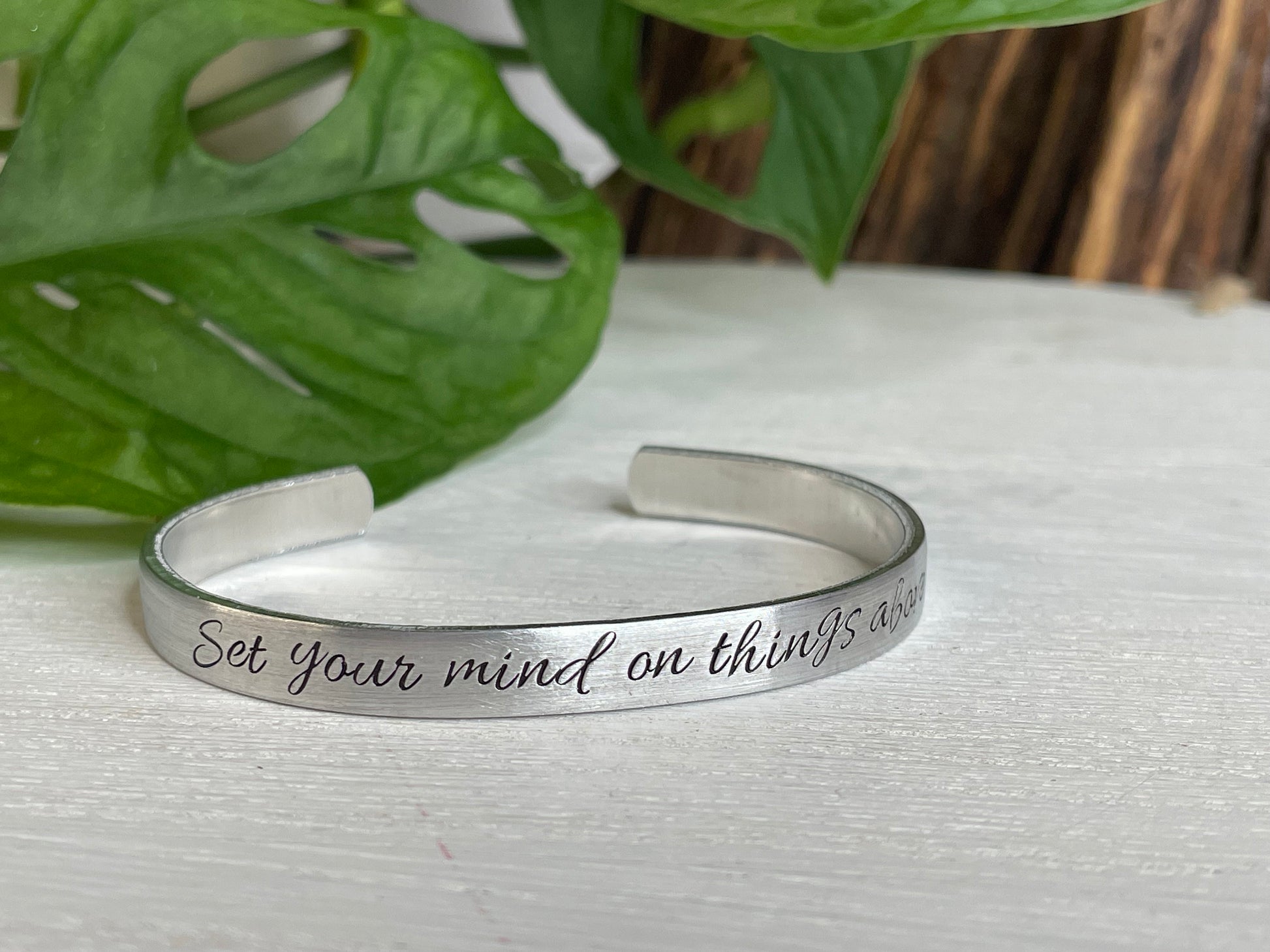 Set Your Mind On Things Above | Colossians 3:2 | Scripture Bracelet | Christian Gift for Her | Encouragement Gift | Scripture Jewelry Gift