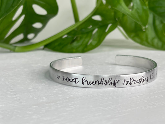 A Sweet Friendship Refreshes The Soul | Proverbs 27:9 Scripture Bracelet