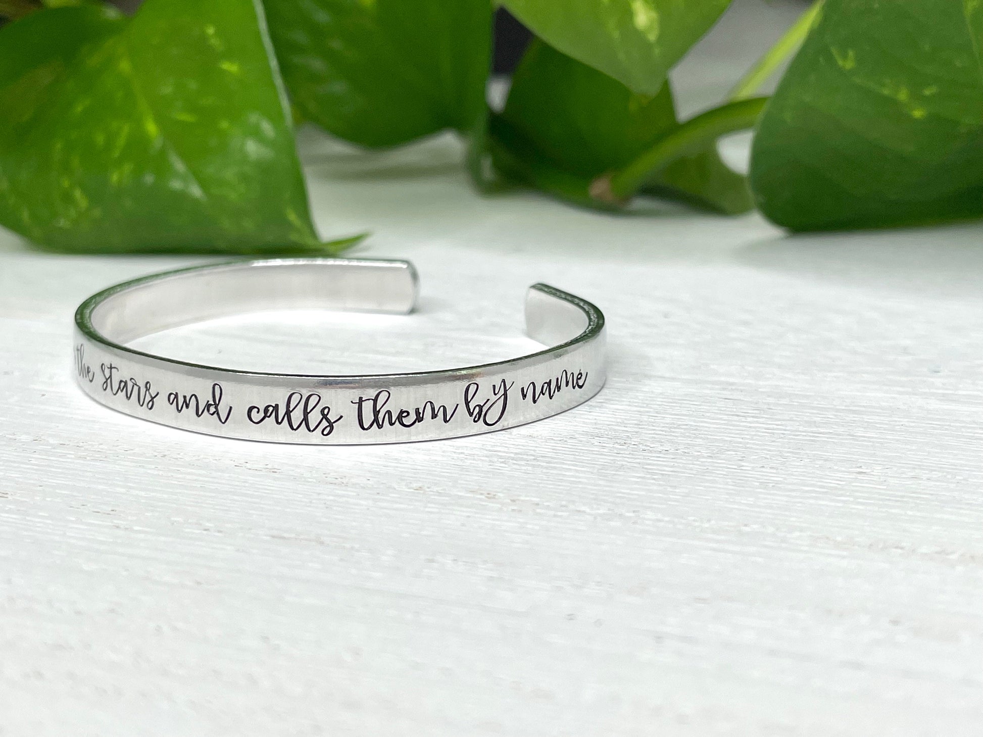 Psalm 147:4 | He Counts the Stars and Calls Them By Name | Scripture Bracelet | Christian Gift | Prophetic Jewelry | Baptism Gift