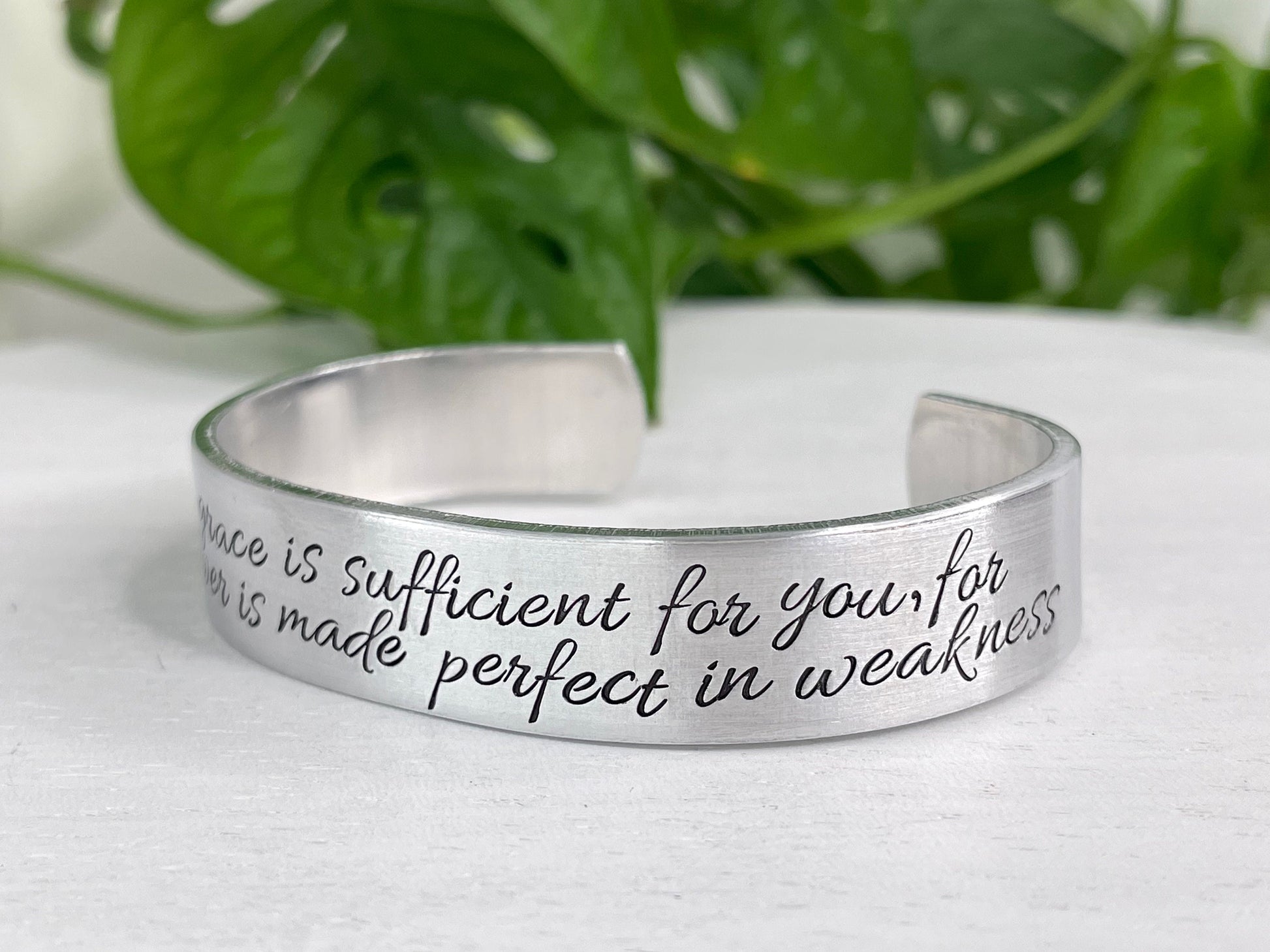 2 Corinthians 12:9 | His Grace is Sufficient | His Power Is Made Perfect in Weakness | Scripture Bracelet | Christian Encouragement Gift