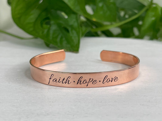 Faith Hope Love | 1 Corinthians 13:13 Bracelet